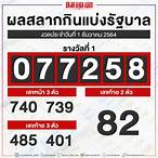 ผลหวยรัฐบาลปี64